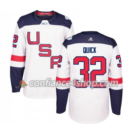 Adidas Maillot de Hockey États-Unis Jonathan Quick 32 Coupe du monde de hockey sur glace 2016 Blanc Premier - Homme